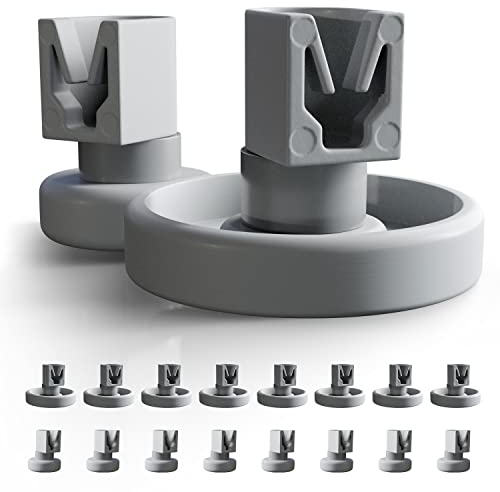 Spülmaschinen Rollen Set (2x8 stück) für Unterkorb und Oberkorb von Plemont. Universelle Korbrollen für viele gängige Geschirrspüler und Spülmaschine als Ersatzteile und Zubehör. 2 Jahre Geld Zurück