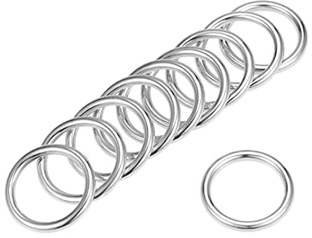 sourcing map 10stk. O-Ring Schnalle für Hardware Taschen Basteln DIY 0,8(20mm) Silber Ton