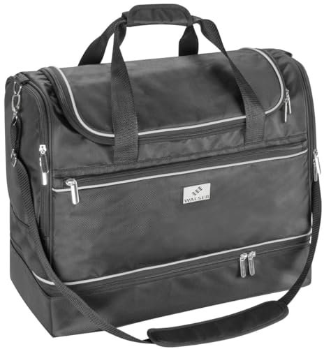 WALSER Carbags Sporttasche für Auto, Wasserabweisende Trainingstasche, Fußballtasche 80L - 55x30x45cm schwarz 29984
