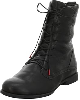 THINK! Damen AGRAT nachhaltige chromfrei gegerbte Stiefelette, 0000 SCHWARZ, 36.5 EU