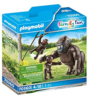Playmobil 70360 Family Fun Gorilla with Babies 14.2 x 4.1 x 14.2 cm, Colourful
