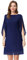 Damen Chiffon Kleid Langarm Loose Fit Freizeit Sommer Elegant Midi Kleid 2XL Navyblau CL888-6
