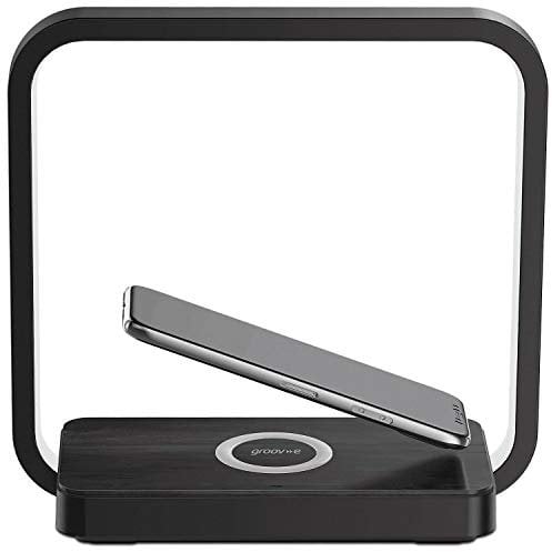 Groov-e Artemis Wireless Charging Station with LED Touch Light - 2-in-1 Charger & Lamp with 3 Levels of Brightness - Suitable For House Or Office - Black