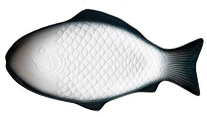 DOITOOL 1 plato en forma de pescado plato de cerámica único decorativo para servir bocadillo plato de almacenamiento para restaurantes hogar (11 pulgadas, verde oscuro)