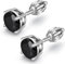 Black Diamond Earrings Black Stud Earrings Screw Back Black Studs for Men Black Men Earrings CZ Diamond Earrings Black Studs Men Silver Stud Earrings Cubic Zirconia Stud Earrings Screw Back 7MM