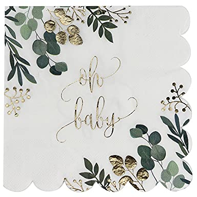 Artifetes 16 Servietten aus Papier, bedruckt, Motiv Oh Baby, pflanzlich, 33 cm