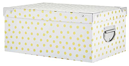 KHG Aufbewahrungsbox 3er-Set mit Deckel, mehrfarbig mit goldenen Punkten aus Pappe, Metall und Papier, stapelbar, drei verschiedene Größen, ideal für Kinderzimmer, Schlafzimmer und Wohnzimmer