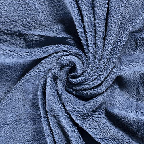 50x150cm Teddystoff Baumwoll-Fleece Teddyplüsch Meterware Farbwahl, Farbe:taubenblau