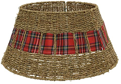 Weihnachtsbaumdecke aus Seegras 57x28cm für Bäume bis 180cm Rattan Korb Christbaumdecke Natur braun