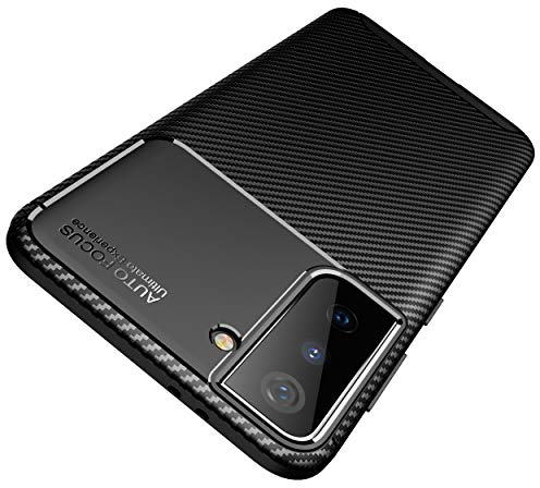 AVANA Hülle für Samsung Galaxy S21 FE 5G Schutzhülle Flexibles Slim Case Schwarz Schutz Silikon TPU Schale Kratzfest Handyhülle Bumper Cover Carbon Optik
