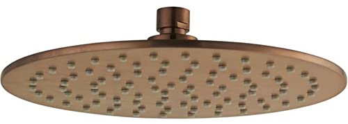 Ben Round Duschkopf, Kupfer Gebürstet, 25 cm Kopf, Handbrause in edlem Design, Warmer Brausekopf, Duschbrause