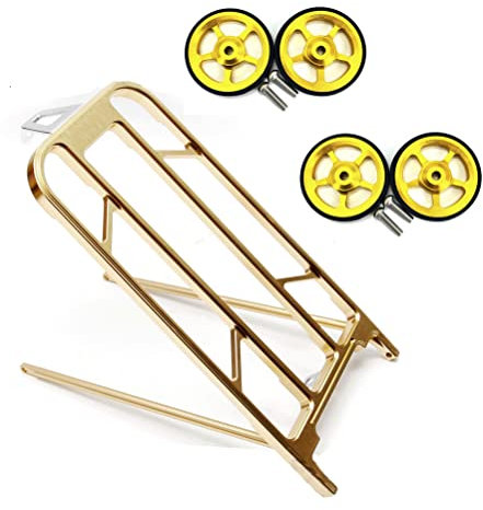 Rastrelliera elegante per bicicletta pieghevole BROMPTON in oro rosa (rack + 4 x ruote Eazy)