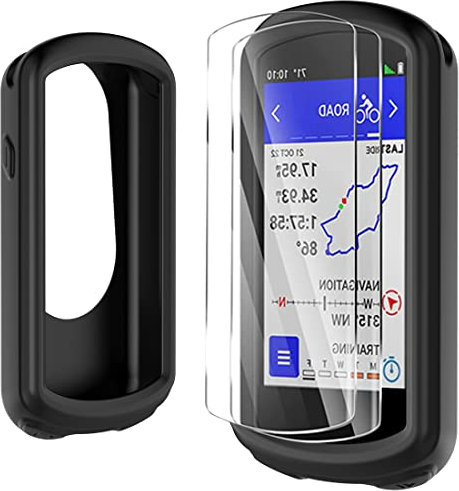 Moorovgi Displayschutzfolien aus Gehärtetem Glas+Hülle Kompatibel mit Garmin Edge1030,Schutzfolie Displayschutzfolie GPS Bike Computer Zubehör für Garmin Edge 1030 (Schwarz)