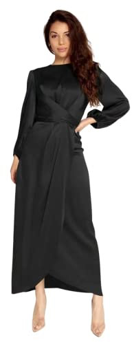 Greatfool Abaya Damen Muslim Abaya Satin Typ Jilbeb Muslimische Frau Abaya kann als Kaftan Frau oder Djellaba getragen werden - XL