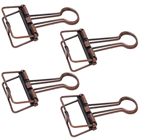50 Stück Schreibwaren clips, 32mm hohle Flipchart-Clips, Metall-Lang schwanz clips, Schwalbenschwanz-Clips für Schulbüro und Heim(Rotes Kupfer)