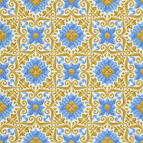 HEKO PANELS Stoff Oxford Wasserdichte Meterware Canvas-Stoff Polyester Stoff Zum Nähen Nähstoffe Möbelstoffe Dekostoffe Wasserabweisend Blickdicht Ornamente Blumenmuster 1 Meter 155 x 100 cm
