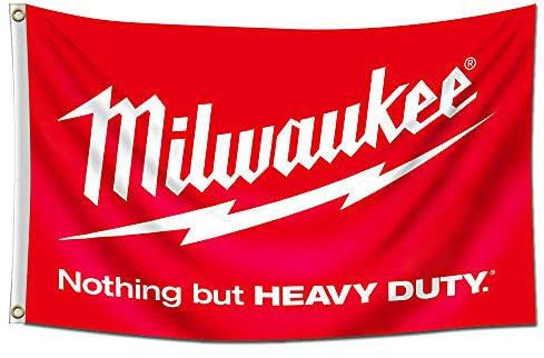 Arbinger Milwaukee Flagge Nothing But Heavy Duty Banner Flagge Schild Garage Wanddekoration 90 x 150 m / HD-Druck / Vibrat Color / 150D Polyester