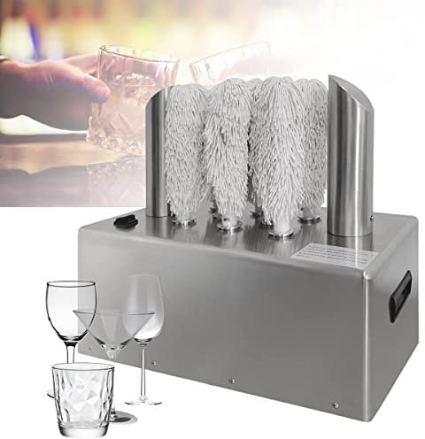 Commercial Wine Glass Polisher, Electric Winery Wine Glass Polishing Machine, Washers Hot Air Drying System with Polishing Cloth, for Hotels, Caterers, Bars, Restaurants, 800 cups per hour 8Head