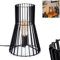 Tischleuchte Emporia, moderne Tischlampe aus Metall in Schwarz, Nachttischlampe mit Schirm in Gitter-Optik, Höhe 29,5 cm, mit An-/Ausschalter am Kabel und Lichteffekt, 1 x E27, ohne Leuchtmittel