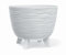 Blumentopf Pflanzschale Blumenkübel mit Füßen Pflanzkübel Übertopf Furu Rund Tannennadeln Pflanztopf 29cm x 24cm Weiß