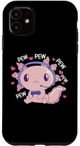 Hülle für iPhone 11 Axolotl Gaming Anime Videospiel Pew Gamer