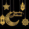 LVZONGXIN 6 Stück Anhänger Ornament, Ramadan Kareem Dekoration, Akryl Ramadan Eid Mubarak Deko.