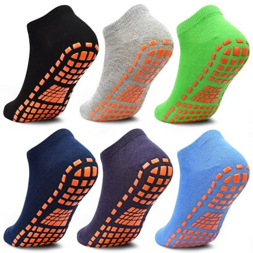 HYCLES Trampolin Socken Kinder Antirutschsocken - Rutschfeste Socken Kinder 6 Paar Training Socken für Jungen Mädchen 2-5 Jahre