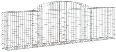 Parterre surélevé en Gabion arqué, jardinière en Cage à Pierre, Lit Surélevé à Gabion, Parterre de Fleurs Jardin Terrasse Extérieur Jardinière Panier à Pierres, 300x30x80/100 cm Fer galvanisé