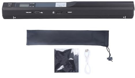 Scanner de Documents Portable Scanner Portable pour Documents A4 Photo Photos Reçu 8,27 Pouces HD 900DPI Couleur Mobile Scanner Portable pour Le Bureau de Voyage à (Black)