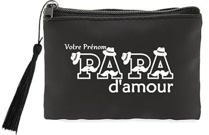 Porte Monnaie et cles Noir Papa d'amour