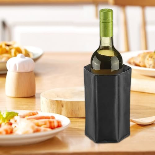Lot de 2 refroidisseurs de vin, de champagne et de prosecco, refroidisseur de bouteille de vin réglable, sac de glace pour déjeuner