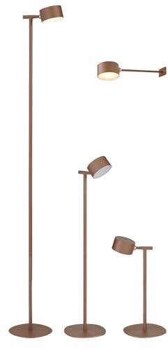 Northpoint LED Akku Stehlampe 3-in-1 Leselampe Dimmbar Flexibel als Steh- Tisch- & Wandleuchte Warmweißes Licht (3000K) Innen & Außen Höhenverstellbar bis 120 cm (taupe)