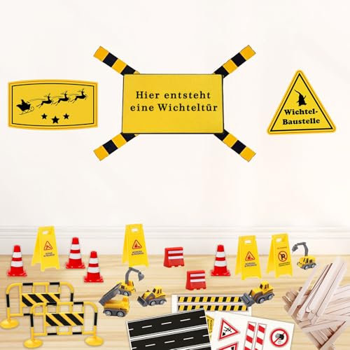 Wichtel Zubehör Baustelle,40 Stück Wichtel Baustelle Set,wichtel zubehör Weihnachten,Miniatur Wichtel Zubehör,DIY wichtel Baustelle Einzug,für Puppenhaus Zubehör Weihnachten
