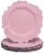 sourcing map 20 platos de carga de arrecife a granel, platos de carga florales de plástico de 13 pulgadas, cargador de platos redondos para bodas, fiestas, eventos, decoración de mesa, color rosa