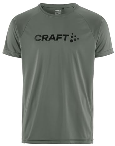 Craft Herren CORE Essence Logo Tee Leaf – Atmungsaktives T-Shirt XL aus recyceltem Polyester – Funktionsshirt Kurzarm für Fitness, Wandern & Outdoor-Training
