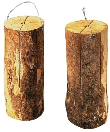 Schwedenfeuer Baumfackel 50 cm – Outdoor Fackel aus Holz für Garten, Terrasse, Camping & Feuerschale (2Stk.)