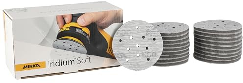 Mirka Schleifscheiben Iridium Soft Ø 77 mm P600 Klett Multifit 20 Stück | Schaumbasiertes Schleifmittel für präzises Finish Klarlackschliff Hand- und Maschinenschliff Karosseriereparatur