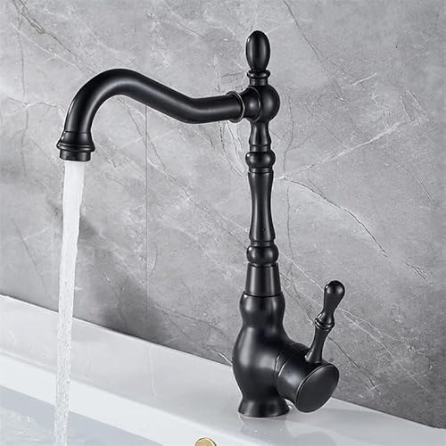 SdaryWare Touch-On-Wasserhähne, Küchenspülenarmatur für Bar, Bauernhaus, Gewerbe, 360-Grad-Drehung, Küchenarmatur aus schwarzem Bronzemessing,Black-3 to 8 inch