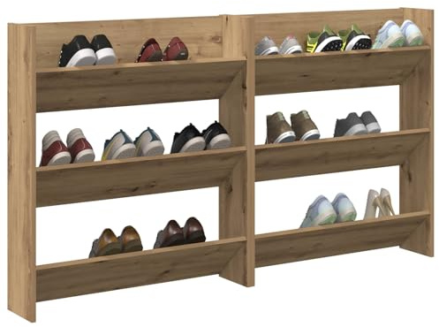 vidaXL Shoe Cabinet 2 pcs 85 x 18 x 90 cm Engineered Wood Artisan Oak