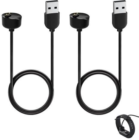 2 Pezzi Caricatore Compatibile con Xiaomi Mi Band 5 6 7, 100cm Cavo Ricarica Rapida Portatile Resistente ABS+PVC con Filo di Rame, Caricabatterie Sostitutivo Durevole per Smartwatch Xiaomi Mi Band