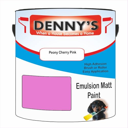 Premium Interior Wall & Ceiling Emulsion Paint – Peony Cherry Pink – Rich Matt Finish, Durable & Washable, Low Odour, Ideal for Living Rooms, Bedrooms & Hallways (250ML Tin)
