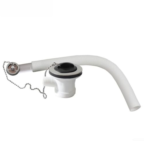 Stainless Steel Sink Drain 70mm with Round Overflow and Bead Chain for Kitchen Basin