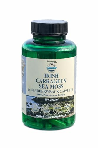 Irish Sea Moss & Bladderwrack Capsules 500mg – Wild Harvested Irish Seaweed Supplement – 90 Vegan Capsules – Non-GMO – The Irish Seaweed Company