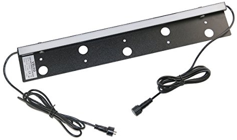 VBLED® 45 cm Unterbauleuchte / 1.5 Watt Lichtleiste für Außen mit Befestigungsplatte - 3000K, IP65 Schutz, Aluminium schwarz - (45cm länge) [Energieklasse A+]