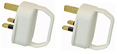 Easy Pull Mains Plug Top 13amp Fused with a Handle - Arthritis/Disability/weak Grip/Elderly (2, White)