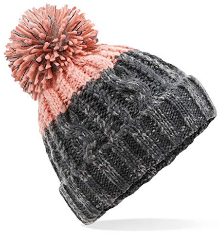 Beechfield B437 Apres Beanie (Graphite Grey/Blush)