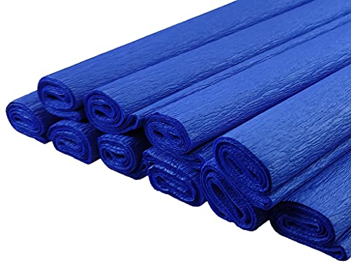 Netuno 10 Rollen Krepp-Papier Blau 200 x 50 cm Bastelpapier Krepppapier zum Basteln blaues Krepppapier Blautöne Bastelkrepp deko Krepp Rollen blau crepe paper blu