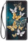 ChoosEU Handyhülle für Huawei P30 Lite Leder Hülle, Muster Handytasche Flip Case Schutzhülle Silikon Bumper Motive Klapphülle, Stoßfeste Klappbar Lederhülle Cover - Gold Schmetterling