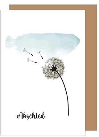 Edition Seidel Premium Trauerkarte mit Umschlag aus Kraftpapier. Beileidskarte Trauer Karte zum Abschied Pusteblume Aquarell stille Anteilnahme Teilnahme Mitgefühl (T1061 SW022)