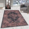 HomebyHome Kurzflor Teppich Wohnzimmer 160x230 cm, Vintage und Klassisches, in Rot und Schwarz - Orient Teppich, rutschfest, Waschbar und Weich - Ideal für Schlafzimmer, Esszimmer, Küche